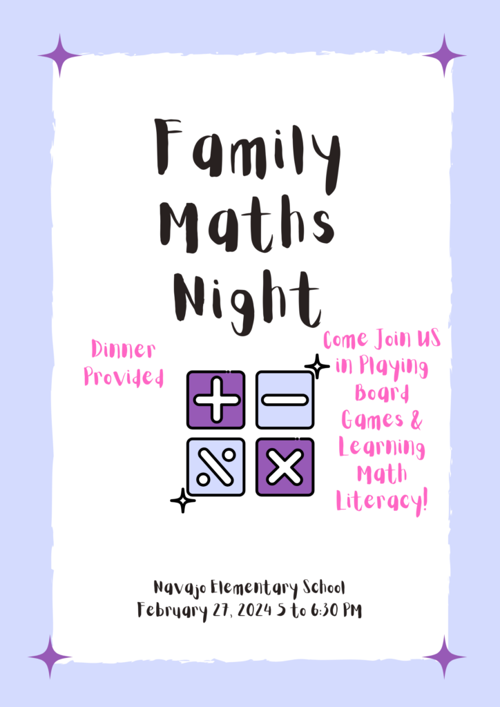 Colourful Family Maths Night Poster